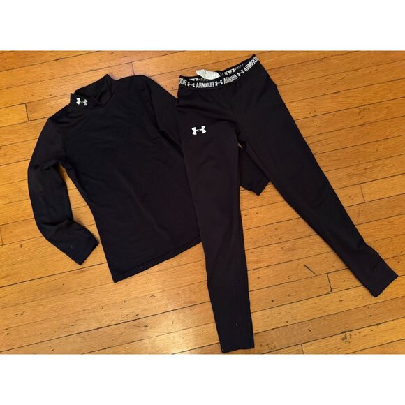 Girls Under Armour Cold Gear Compression Legging Pants & Tops YMD